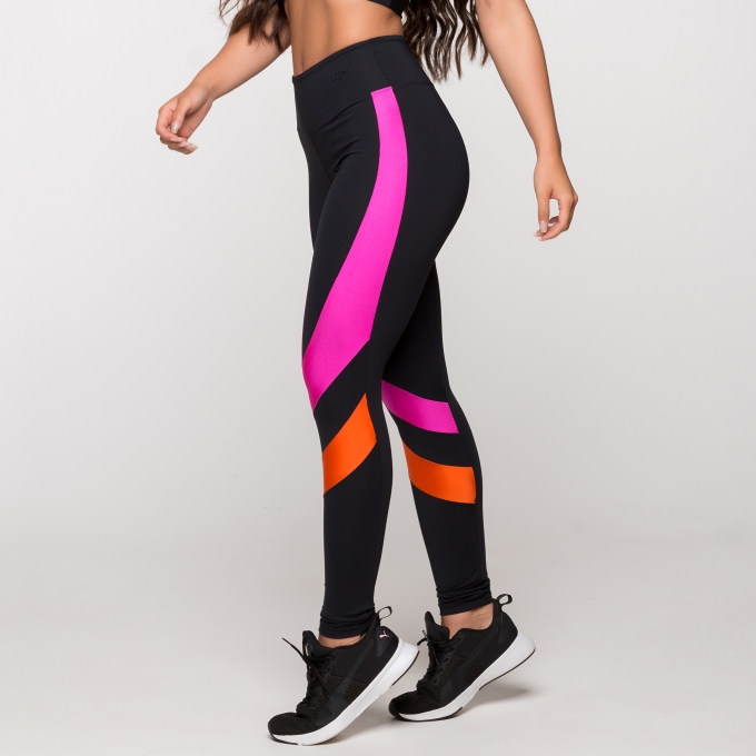 Calça Legging Fitness Poliamida Recortes Laterais Tóquio