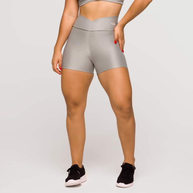 Shorts fitness feminino academia tipo short saia dry fit e forro c/  elastico cinza - R$ 54.90, cor Cinza (de tecido, de tecido, curto, curto)  #52696, compre agora