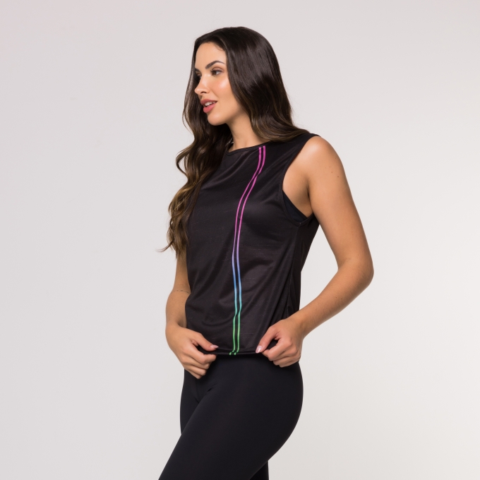 Regata Fitness Básica Estampada Feminina Degradê