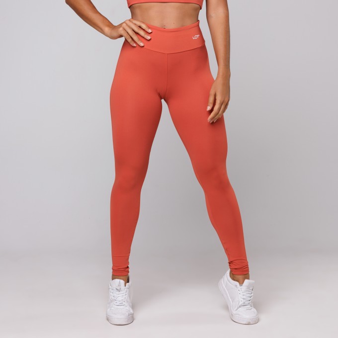 Calça Legging Poliamida Feminina Suplex Premium Folk Terracota