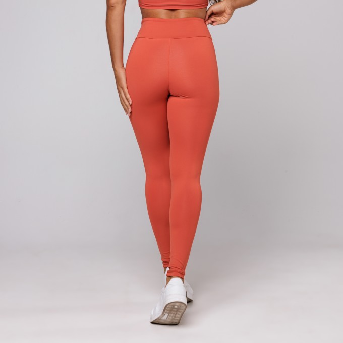 Calça Legging Poliamida Feminina Suplex Premium Folk Terracota